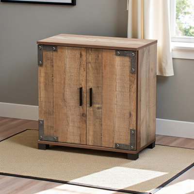 Kindred 2-Door Modern Shoe Cabinet in Rustic Finish, 24.68'' H X 23.31'' W X 12.55'' D