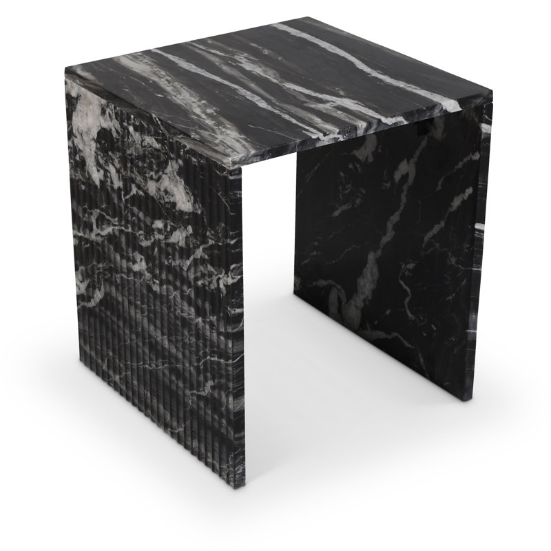 Jaloni End Table, Black Marble