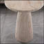 Table basse ronde à pied cannelé, plateau en oxyde de magnésium imitation travertin, pour intérieur et extérieur, diamètre 17,91 cm x hauteur 24,02 cm