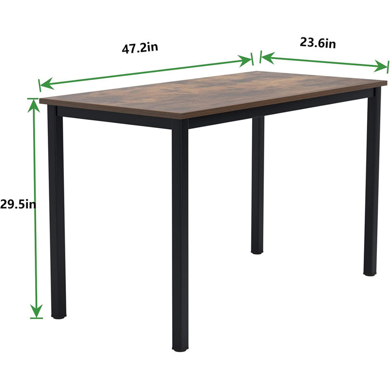 Sturdy Modern Computer Desk For Home Office, Durable Writing Table With Spacious Workstation And Easy Assembly, Brown/Black