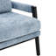 Chaise rembourrée en chenille bleue de style Mid-Century moderne - sièges confortables, dossier amovible, structure en bois robuste avec revêtement luxueux, coussin réglable, solide-1104574497