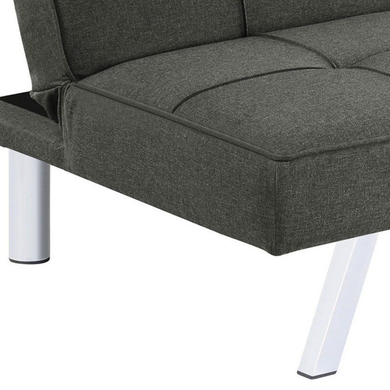Willfred Upholstered 68.75 " Fabric Sofa Bed, Dark Gray Fabric