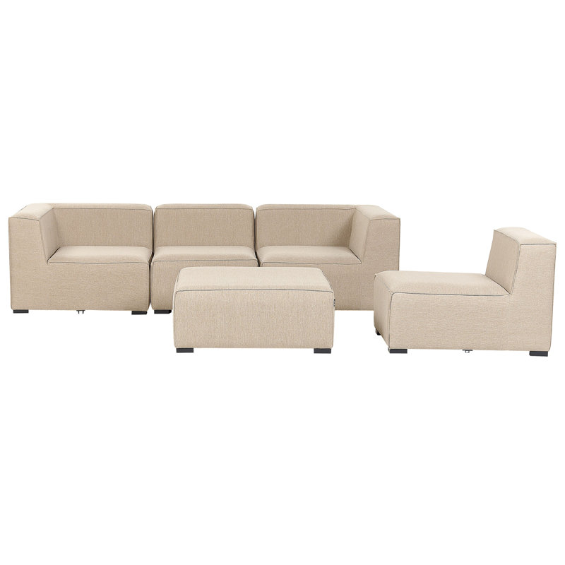 Lavard Fabric 5 - Person Seating Group with Cushions, Beige