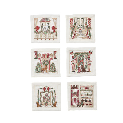 Holiday Paws 6-Piece Cocktail Napkin Set