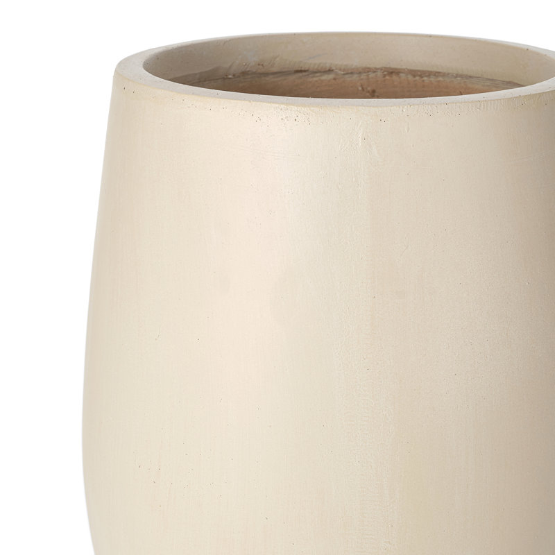 Lightweight Round  Outdoor Planter Set-3 Sizes, Beige