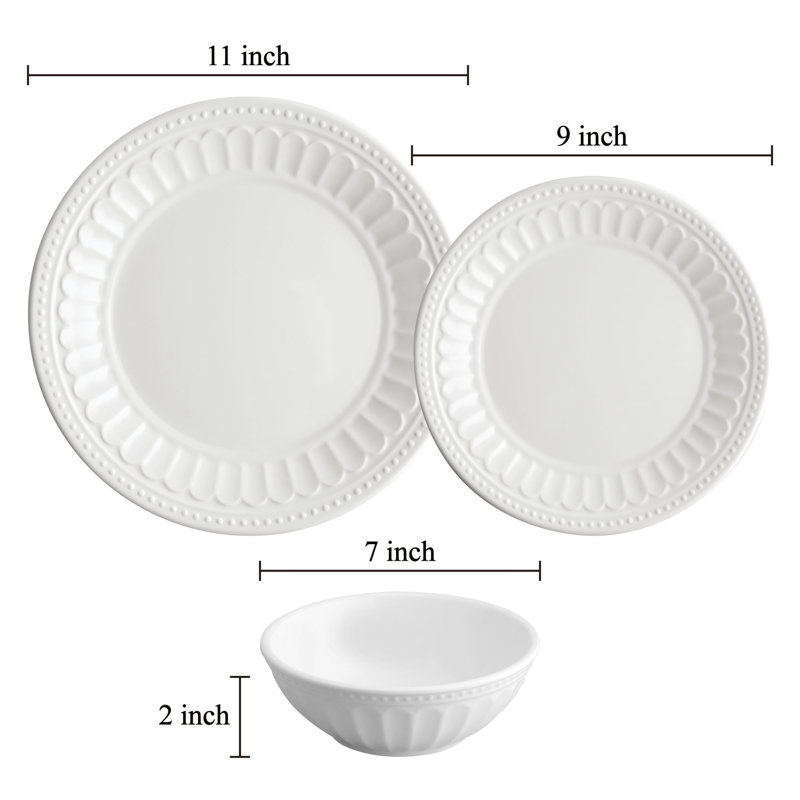 Remi Melamine Dinnerware Set 12 Piece - Service for 4