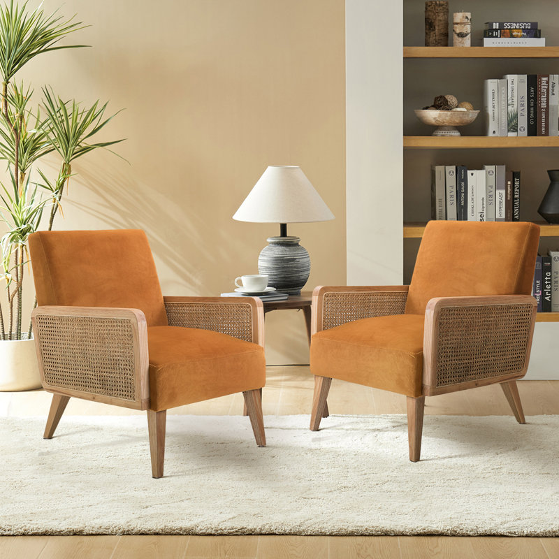 Fauteuil Esme, Velours jaune