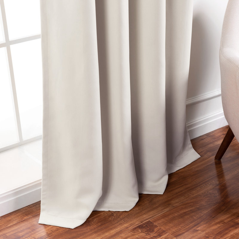 Adina Sevan Solid Thermal Grommet Curtain Panels, 52"W x 120"L, Biscuit