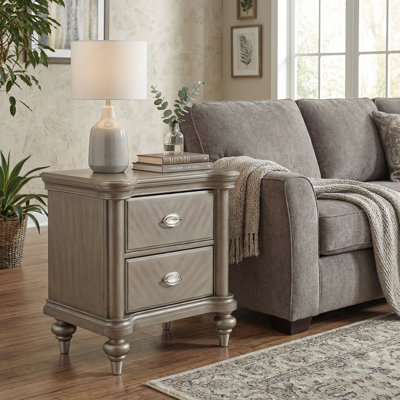 Table de chevet à 2 tiroirs, table de chevet avec tiroirs coulissants pour le rangement de la chambre à coucher