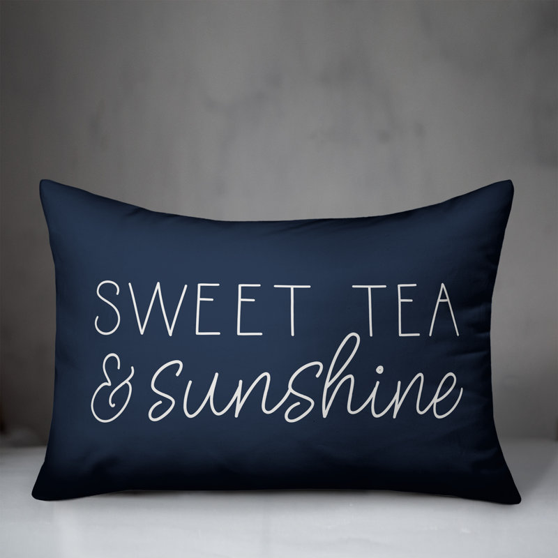  Housse de coussin rectangulaire et insert Sweet Tea and Sunshine, Bleu marine