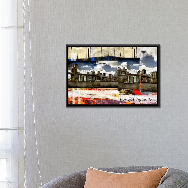 "luz graphics brooklyn b new york" , reproduction d’art sur toile, H 18 po x l 26 po x P 1,5 po, Pas de tapis