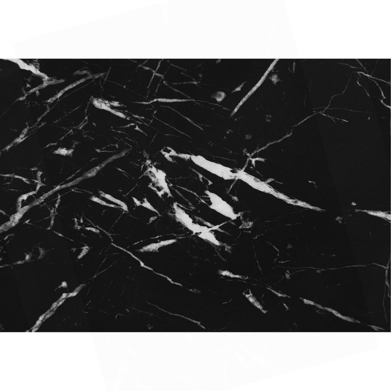 Computer Desk, Home Office, Laptop, Storage Shelves, 48"L, Work, Black Marble Look Laminate, Black Metal, Contemporary, Modern