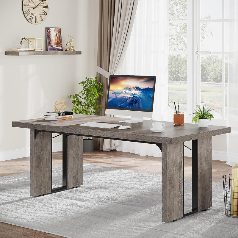 Coleshill 70.9'' W Rectangle Executive Desk, Gray Wash