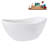75" Streamline Soaking Glossy White Freestanding Tub and Tray With Internal Drain-101412680