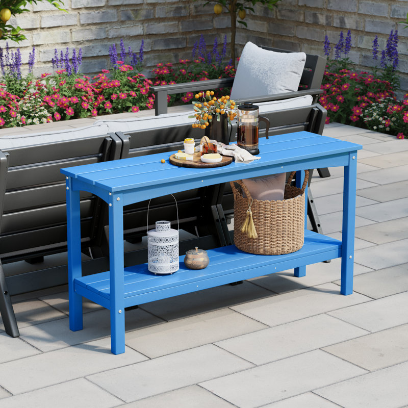 Console d'extérieur rectangulaire L 16,65 po x l 55 po Laguna, Bleu
