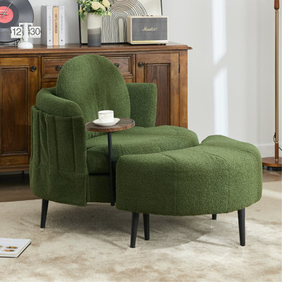 Chaise d'appoint, chaise simple avec repose-pieds, chaise rembourrée pour le salon