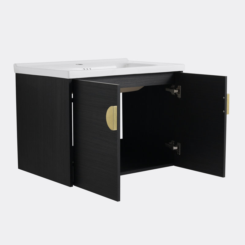 27.8'' Single Bathroom Vanity with Ceramic Top