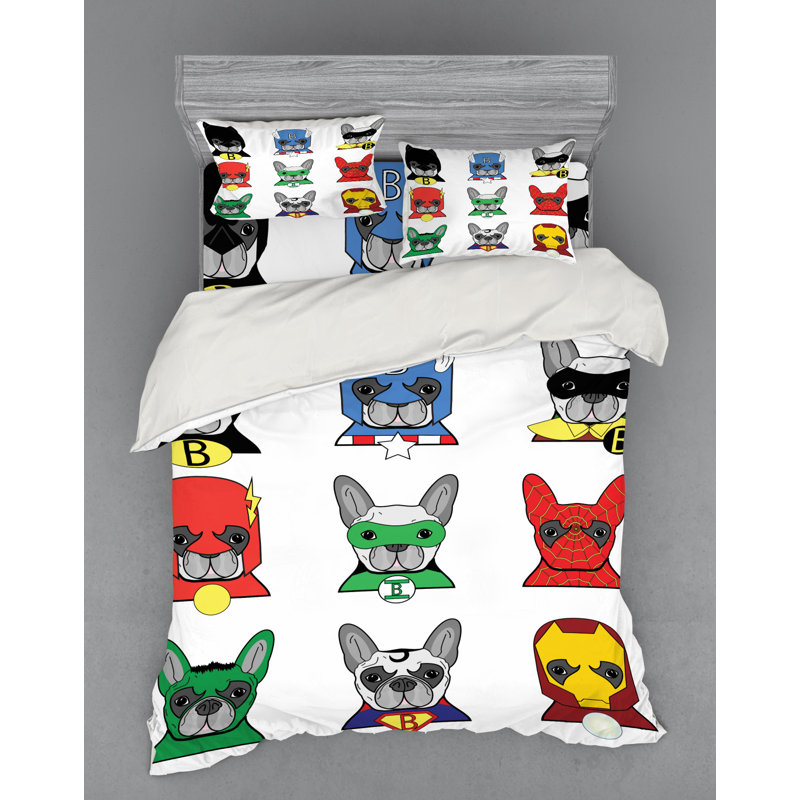 Ensemble de housse de couette en microfibre Superhero, Housse de couette grand + 3 pièces supplémentair