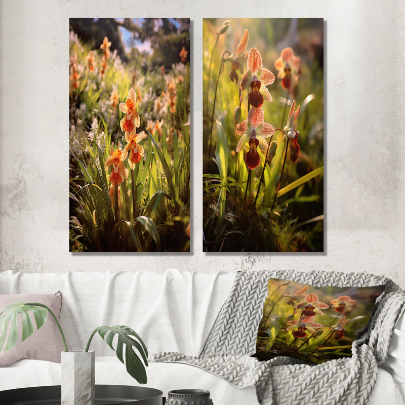 «Exotic Orchids Elegance», 2 pièces, Toile tendue, H 20 po x l 24 po