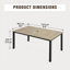 Rectangular Metal Outdoor Dining Table With Umbrella Hole , 96.5cm cm W 152.6cm cm D