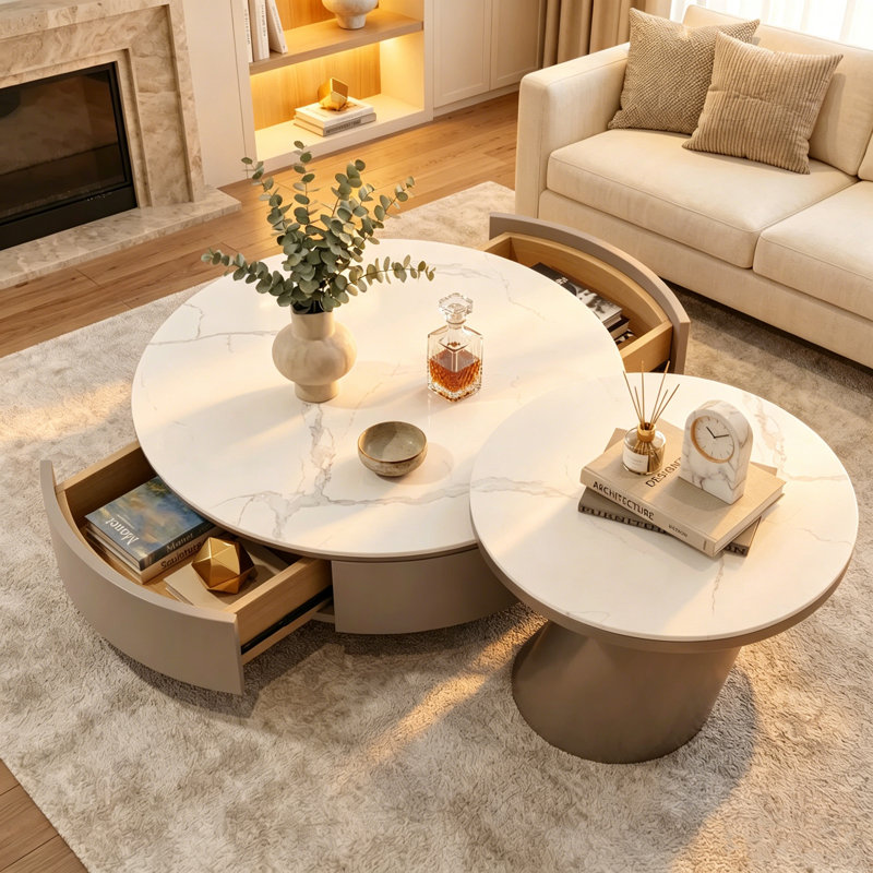 Ensemble de tables basses gigognes 2 pièces Modern Modern, Gris