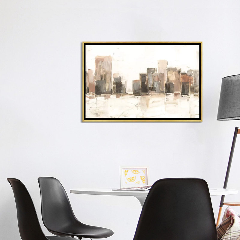 «City Vista II» par Ethan Harper - reproduction d'art, Pas de tapis, H 26 po x l 40 po x 1,5 po, Toile encadrée d'or