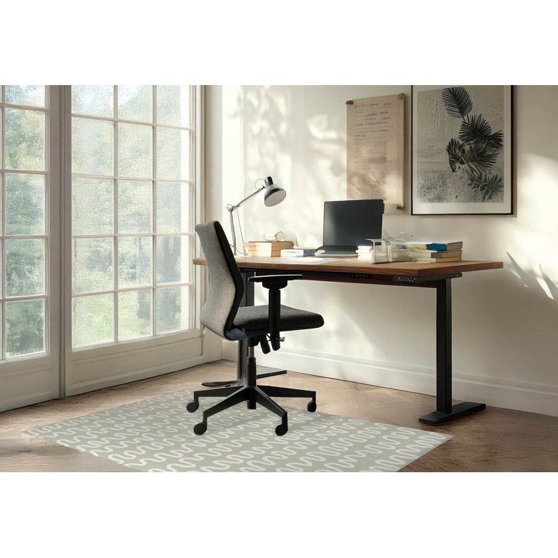 Tapis de bureau léger Wiggle, L 6 pi x L 4 pi, Vert clair