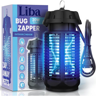 Liba Electric Bug Zapper - tueur d'insectes d'extérieur et d'intérieur 4000 V, piège à moustiques imperméable, luminosité de 20 W