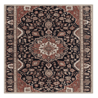 Machine Washable Persian Brown Area Rug