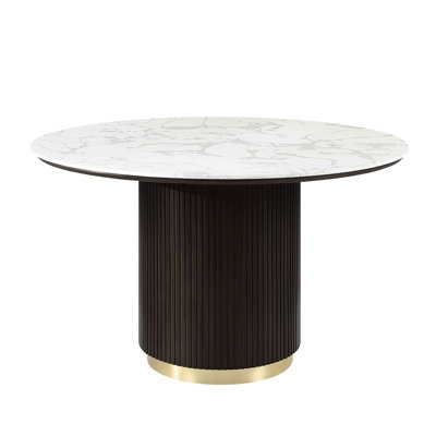 Table de salle à manger avec plateau en marbre d'ingénierie