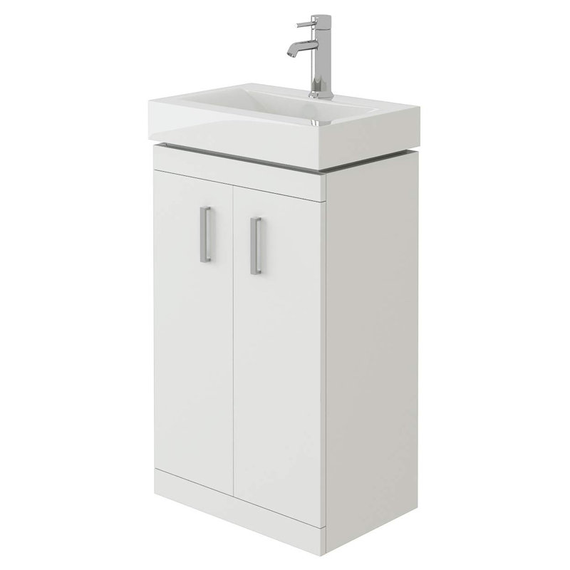 VeeBath Linx 450mm Vanity Sink Cabinet Unit & Mono Basin Mixer Tap