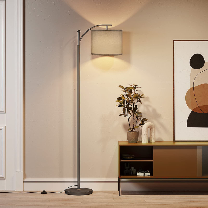 Lampe sur pied à DEL moderne gris | Gradation continue et température de couleur | Télécommande | Éclairage décoratif pour la maison et le bureau