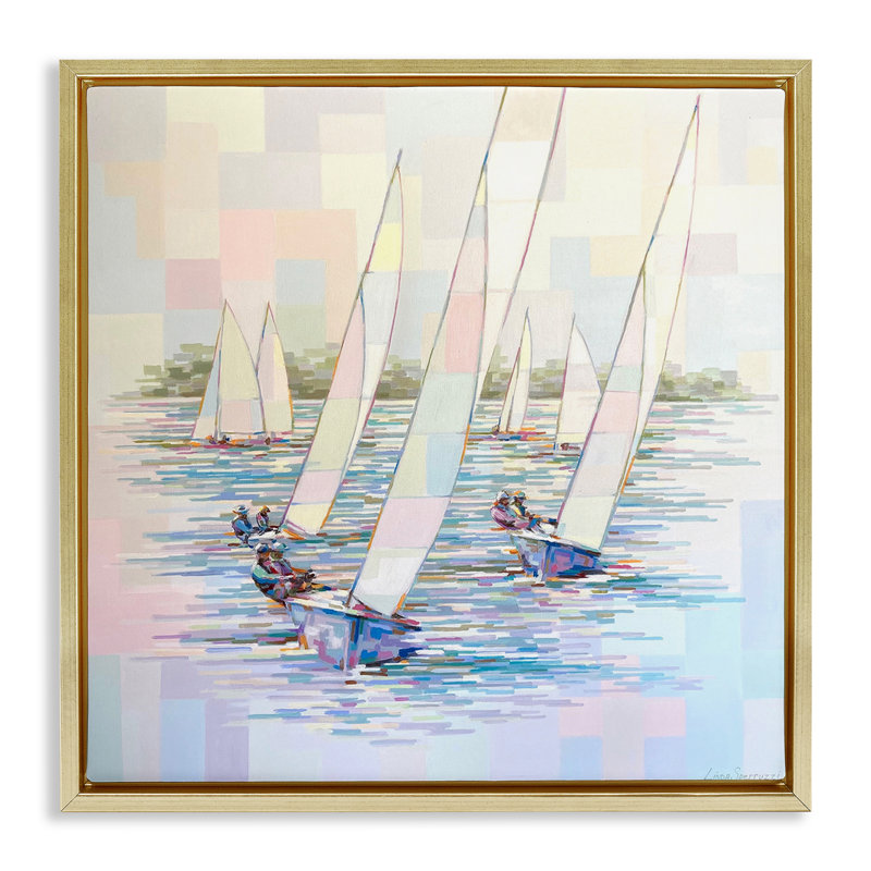 Art mural sur toile Stay the Course, H 18 po x l 18 po, Cadre flottant métallique doré