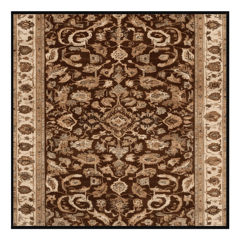 Tapis brun lavable à la machine, Carré 7 pi