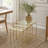 Metal Side End Accent Table with Clear Glass Top