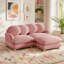 Canapé modulaire modulaire avec revêtement en chenille et repose-pieds mobile-1848307689