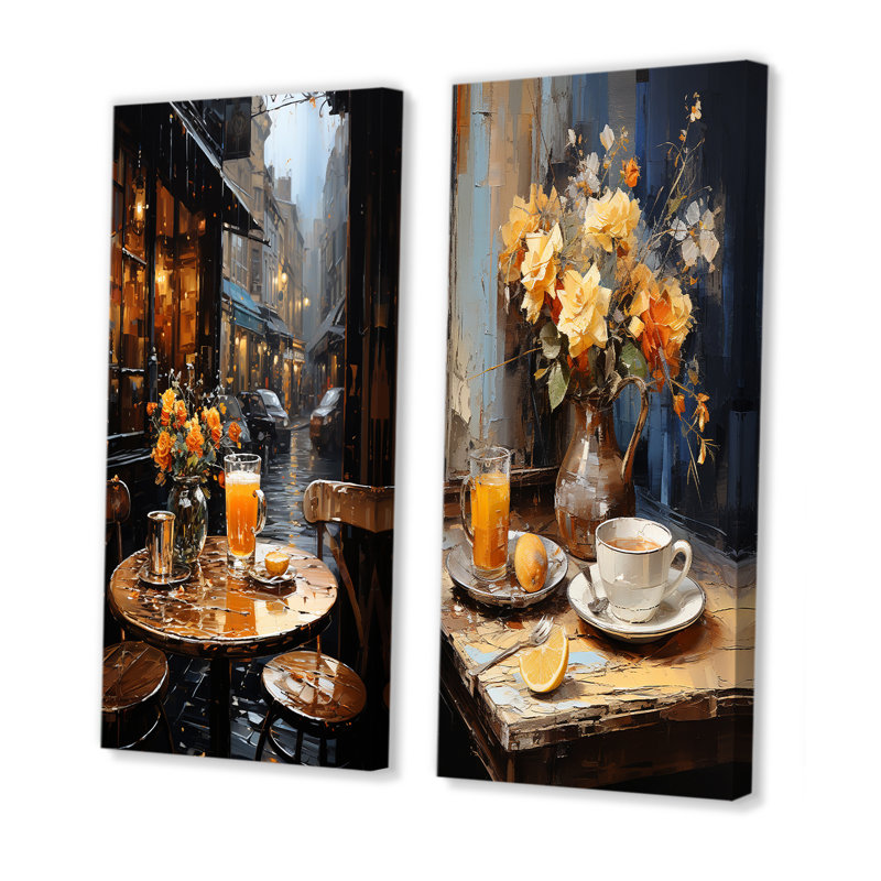 Ensemble de salon mural Parisien Coffee Reverie, H 28 po x l 25 po, Toile tendue