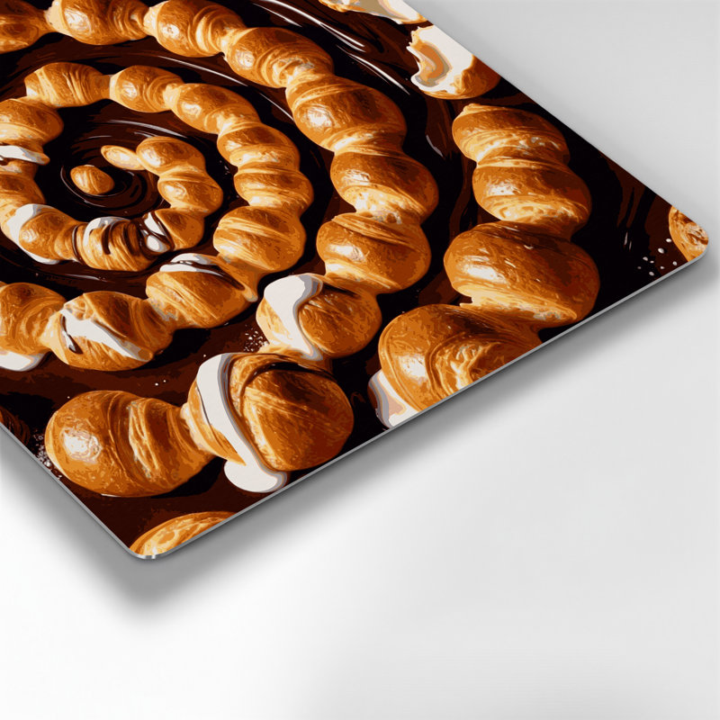 Desserts profiteroles, art mural en métal brun, H 8 po x l 8 po