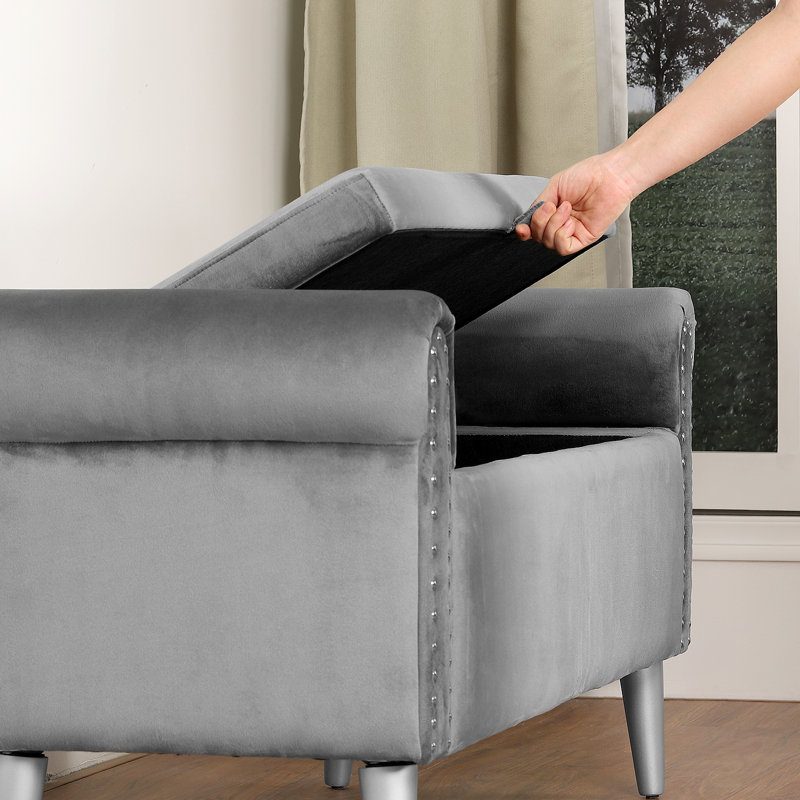 House of Hampton® Dritarastra Upholstered Flip Top Storage Bench