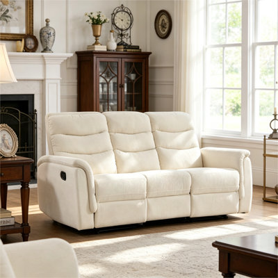 Garst 81" Wide Modern And Overstuffed Soft Upholstered Manual Reclining Sofa