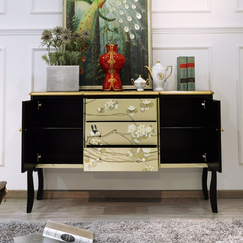 Hand-Painted 2-Door 3-Drawer Sideboard