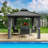Kozyard Gray Double Roof Hardtop Gazebo with Curtain and Mosquito Netting-712839122