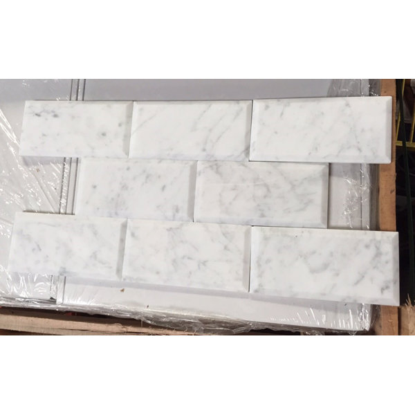 3" x 6" Beveled Marble Marble Look Wall & Floor Tile