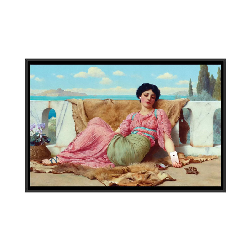 « music », impression sur toile, H 18 po x l 26 po x P 1,5 po, Pas de tapis, Toile encadrée noire