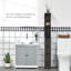 Armoire de rangement pour salle de bain de 54 po de hauteur, tour à linge autoportante avec tablette à 2 niveaux et tiroirs, rangement de plancher étroit-379593227