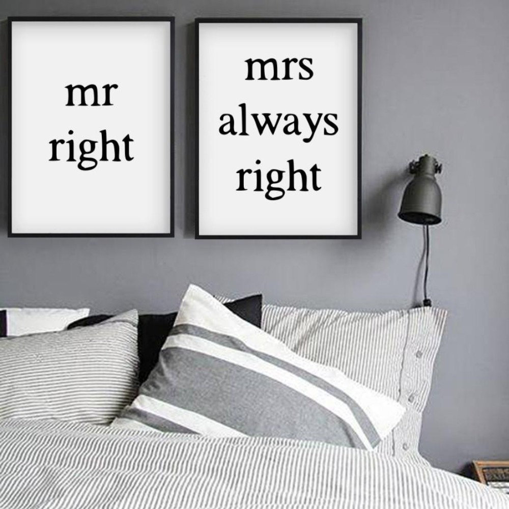 'Mr Right Mrs Always Right' Textual Art