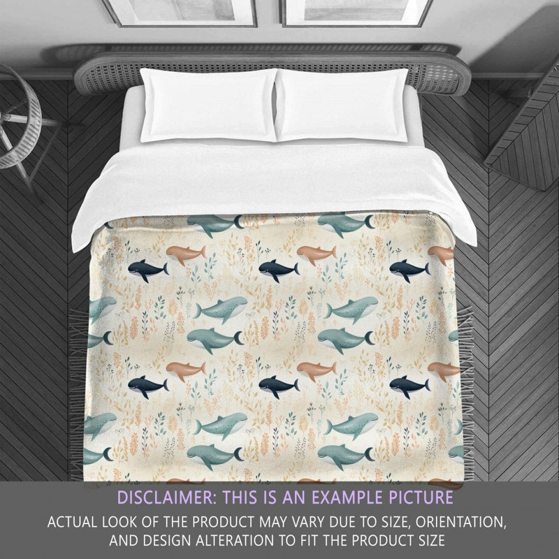 Seaweed Whale Bedding, King Comforter