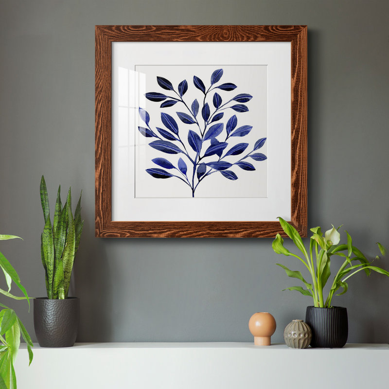 Deep Blue Branch II - reproduction encadrée de qualité supérieure - prête à être accrochée, H 31,5 po x l 31,5 po x P 1,5 po