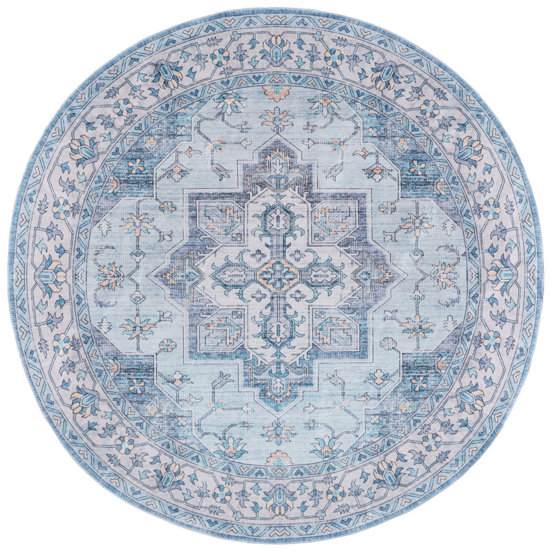 Tapis oriental lavable à la machine Bonifay, Rond 6 pi
