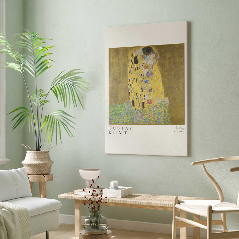 Le Baiser de Gustav Klimt, H 12 po x l 8 po, Toile tendue